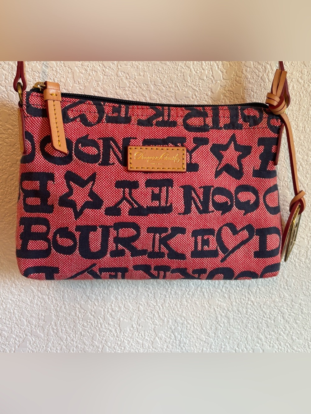Y2K-era Dooney & Bourke Crayon Graffiti Hearts & Stars Pouchette Crossbody Bag - Picture 15 of 15